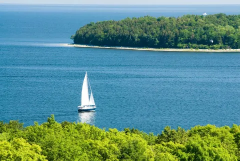 sail boat in harbour